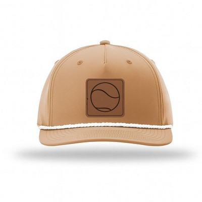 Richardson 5Panel Rope Cap W/Leather Patches Or Embroidery