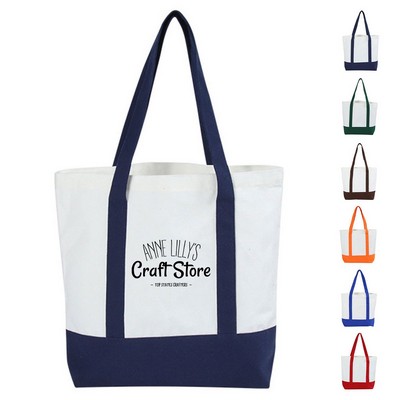 Large Heavy Cotton Canvas Boat Tote Bag