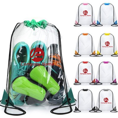 Transparent Waterproof PVC Sports Drawstring Bag