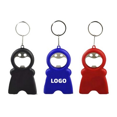 Bottle Opener Tape Measure Keychain With Light