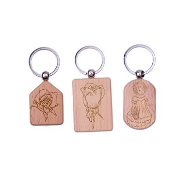 Laser Engraved Wooden Key Tag