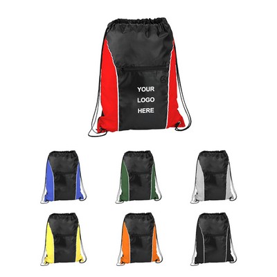 Drawstring Backpack With Zipper Pocket