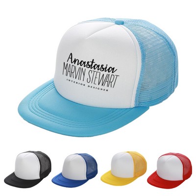 Flat Bill Mesh Trucker Cap