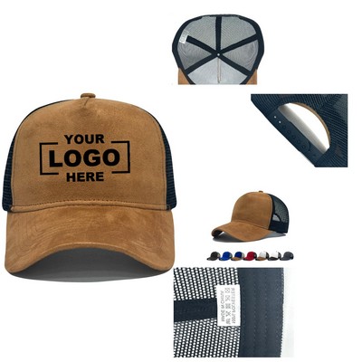 New Color Breathable Mesh Baseball Cap Versatile Sun Hat Suede Truck Mesh Caps