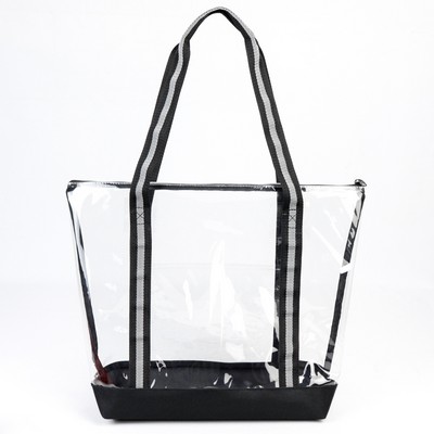 Eco Friendly Clear Beach Tote W/ Zipper