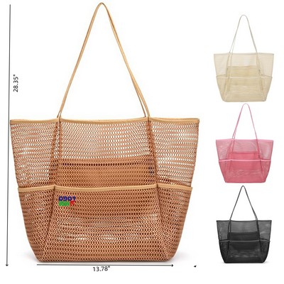 Mesh Beach Bag with Pocket