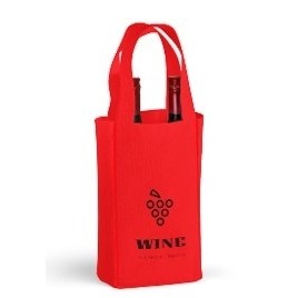 Two bottles wine bag 7"x13"x6" Full Gusset -100% Cotton Assorted colors Canvas -Self fabric Handles