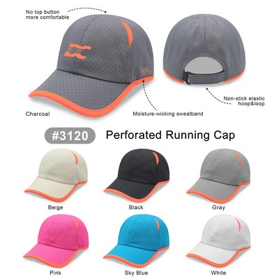 Quick Dry 6 Panels Light Weight Perforated Running Cap
