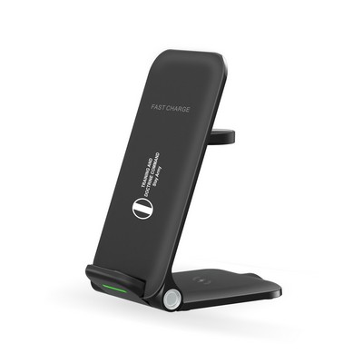 15w Travel Charger ,15W Wireless Charger Stand, Foldable Charging Station , 3" 1 Phone Charger