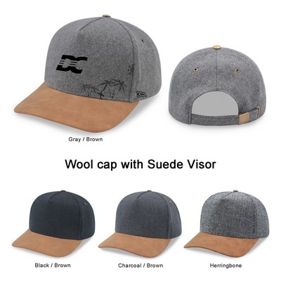 5 Panel Melton Wool Suede Cap