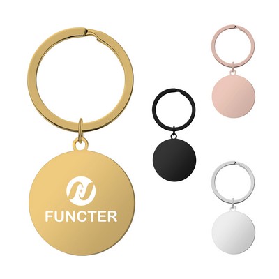 Custom Stainless Steel Round Keychain Engravable Gift for Men/Women