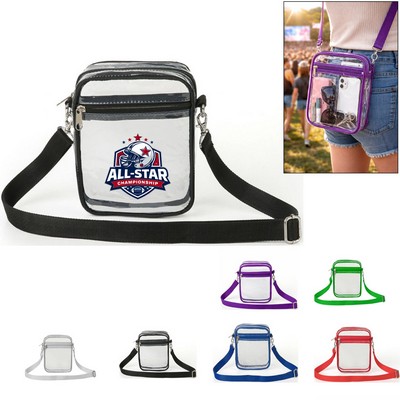 Stadium Purse Messenger Handbag Clear PVC Transparent Crossbody Bag
