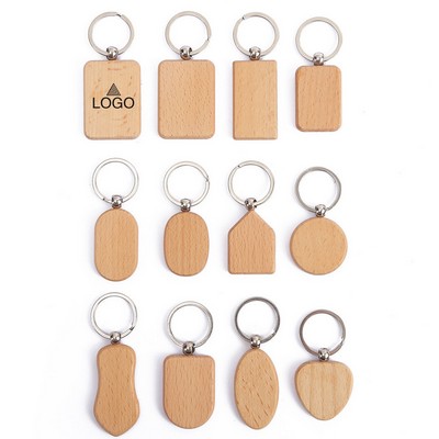 Wooden Keychain Unfinished Wood Slice