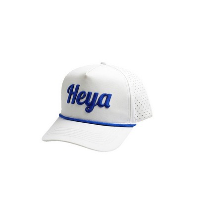 Heya Custom Made Performance Waterproof 5-Panel Rope Hat with Laser-Cut Ventilation