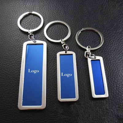 Blue License Plate Shape Key-Chain