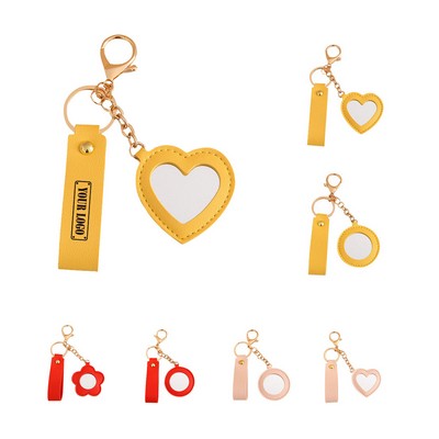 Leather Key Chain With Mirror