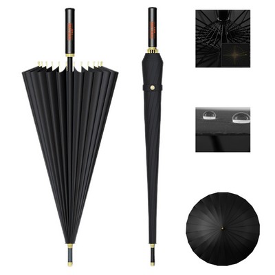 Windproof Travel Long Handle Umbrella 24 Ribs