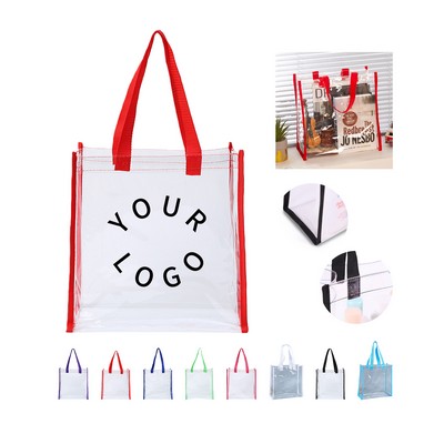 Clear Waterproof Polyvinyl Chloride Tote Shoulder Bag
