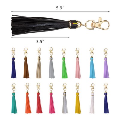 5.9'' Large PU Leather Tassel Keychain
