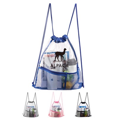 Sports Drawstring Backpack With Pocket