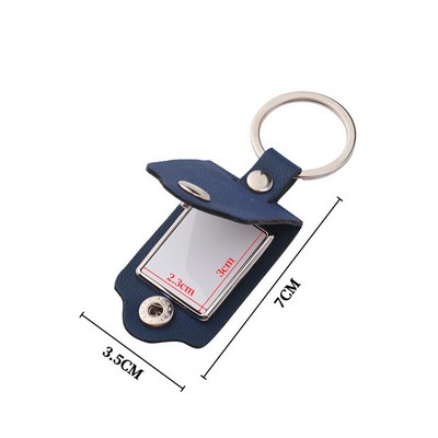 Pu Leather Photo Frame Keychain
