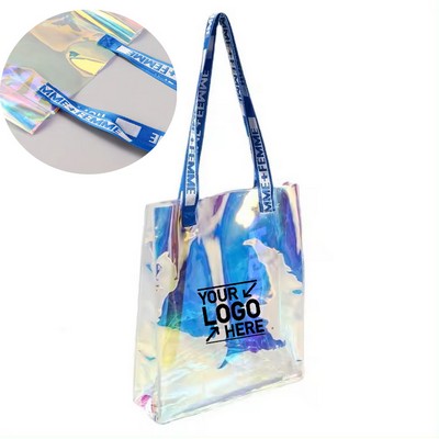 Beach Holographic Transparent PVC Shopper Tote Bag