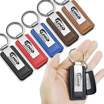 Metal Leather Keychain