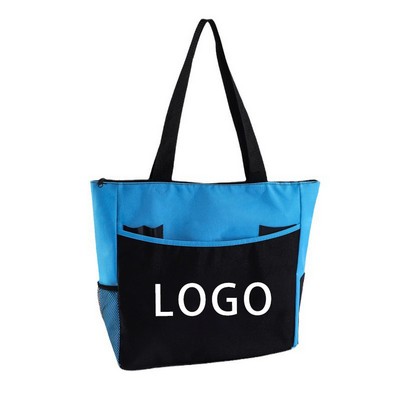 14" Functional Polyester Trade Show Tote Bag with Key Ring