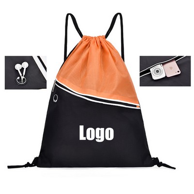 Two-Tone Drawstring Cinch Backpacks