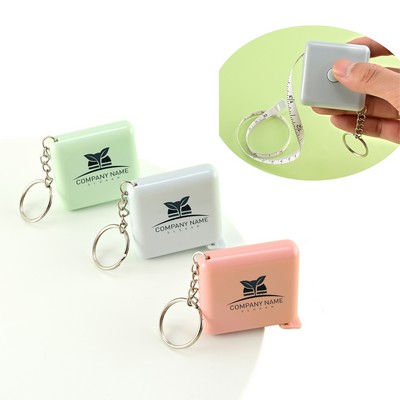5' Square Tape Measure w/Keychain