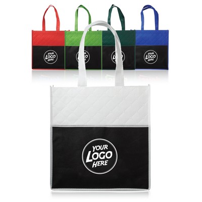 Reusable Quilted Pocket Grocery Tote Bags