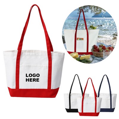 Reusable Grocery Tote Shopping Bag with Pocket