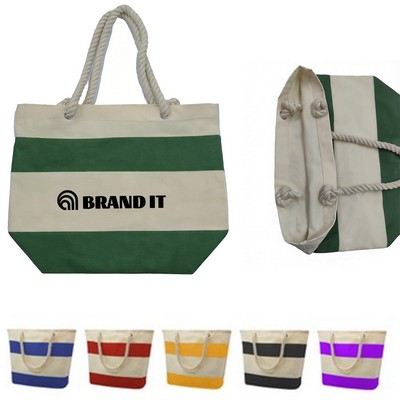 12oz Cotton Canvas Beach Tote Bag